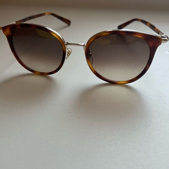 MCM Authentic designer brown and gold Metal & Acetate Cat-Eye Sunglasses - Picture 9 of 13
